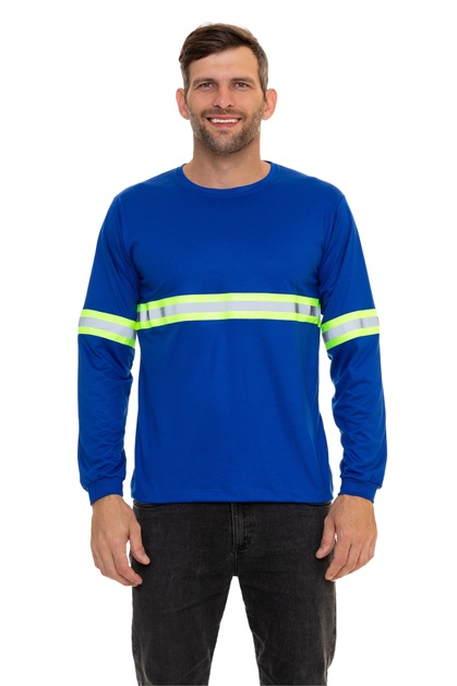 CAMISETA 30/1 K2M PV ANTI-PILLING COM FAIXA REFLETIVA MANGA LONGA