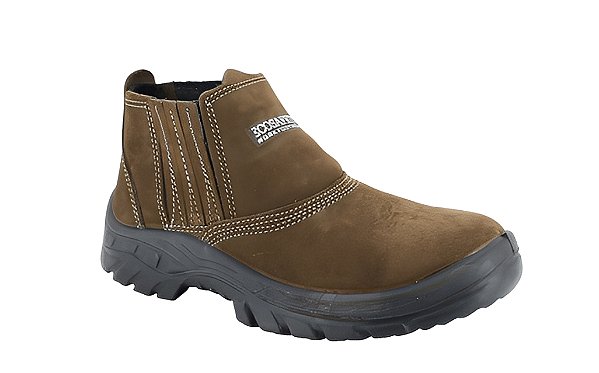 BOTA DE SEGURANÇA ECOSAFETY PR123-AP BICO DE PVC COURO NOBUCK CAFÉ C.A 20214