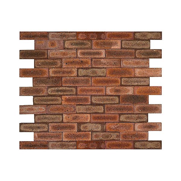 Revestimento Cerâmica Natural - Tijolinho Brick Firenza 7x22cm - 1m² (Inglês Mesclado Escuro)