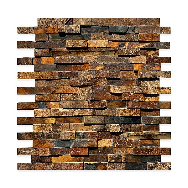 Revestimento Pedra Natural - Ferruzzano Filete 5cm altura / comprimento livre - 1m² (Pedra Ferro - Basalto Ferrugem)