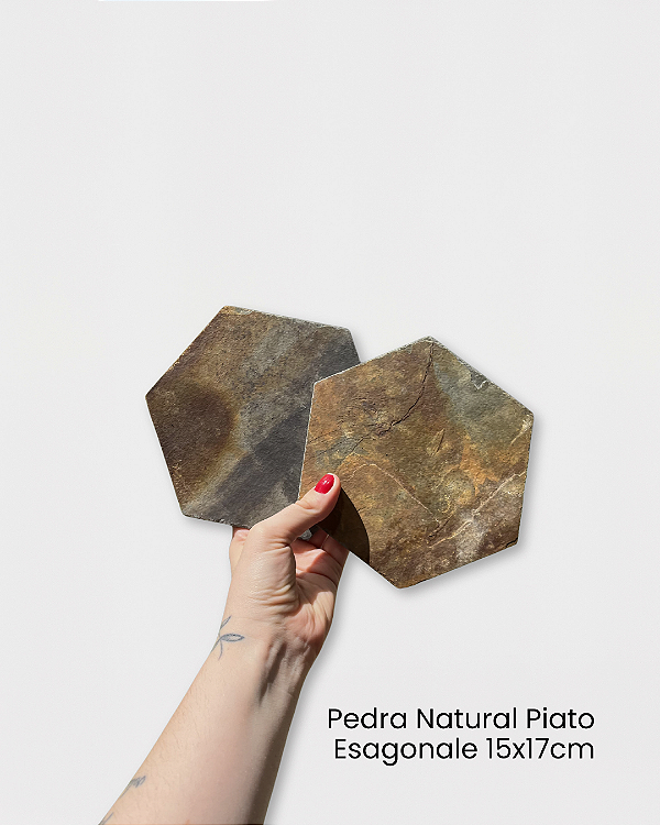 Revestimento Pedra Natural - Piato Esagonale 15x17cm - Amostra