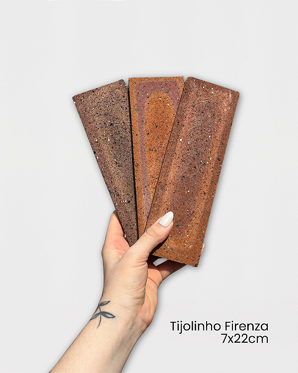 Revestimento Cerâmica Natural - Tijolinho Brick Firenza 7x22cm - Amostra