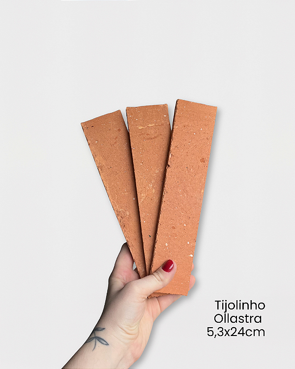 Revestimento Cerâmica Natural – Tijolinho Brick Ollastra 5,3x24cm – Amostra