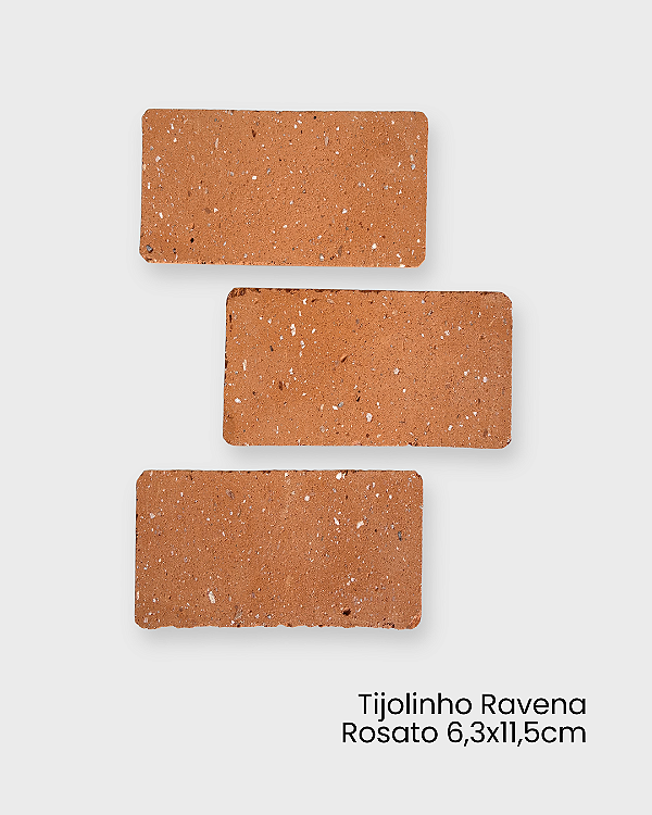 Amostra - Revestimento Cerâmica Natural - Tijolinho Brick Ravena Rosato 6,3x11,5cm
