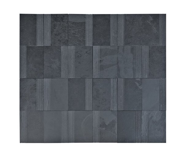 Revestimento Pedra Natural - Pottenza Linee 20x15cm - 1m² (Ardósia Grafite com Friso)