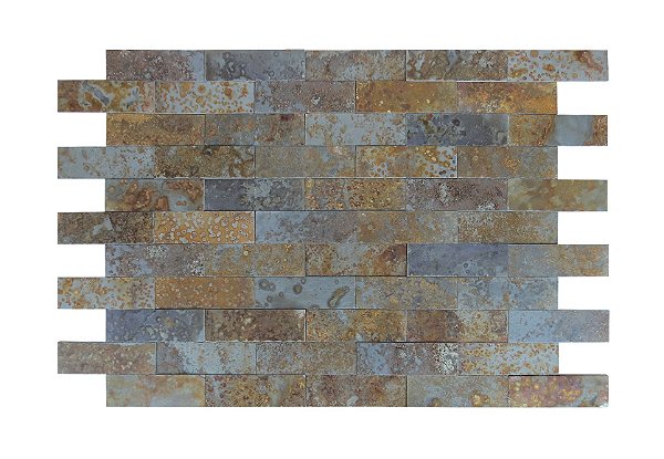 Revestimento Pedra Natural - Tijolinho Brick Piato 7x22cm - 1m² (Ardósia Ferrugem)