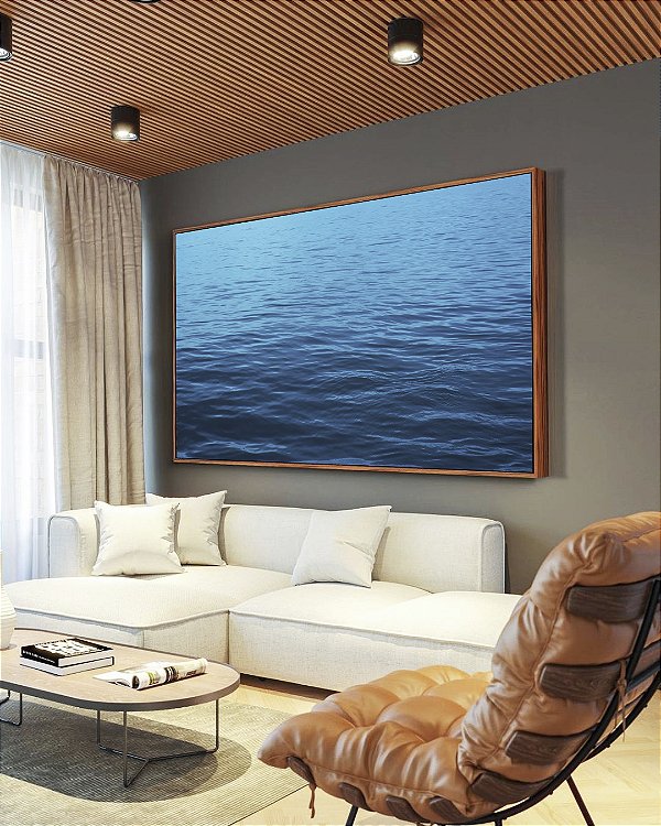 Quadro Horizontal Mar Alto Oceano Azul Vivo Natureza Arte Canvas Moldura