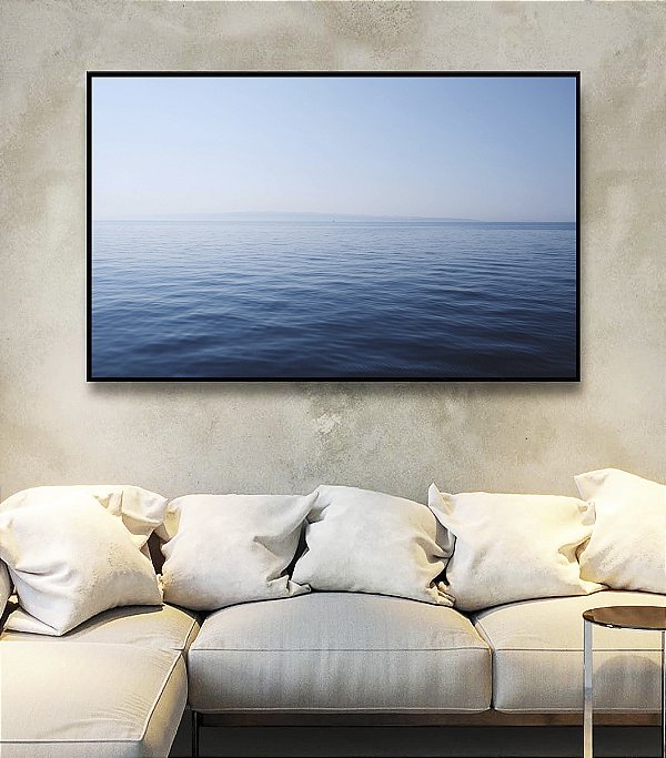 Quadro Horizontal Mar Azul e Calmo Oceano Natureza Arte Canvas Moldura