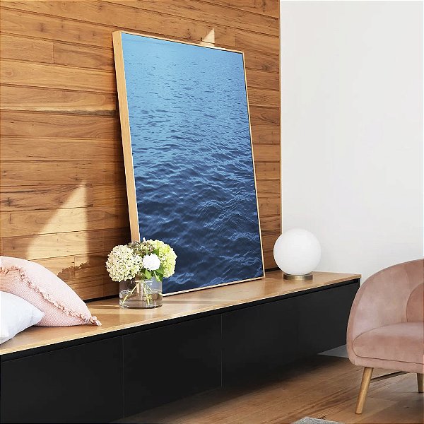 Quadro Vertical Mar Alto Oceano Azul Vivo Natureza Arte Canvas Moldura