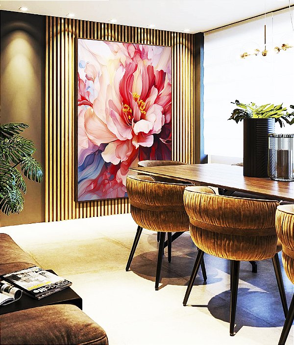 Quadro Vertical Flores Lindas Rosas Vermelhas Natureza Canvas Moldura