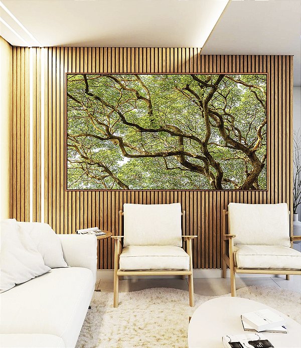 Quadro Horizontal Copa de Árvore com Galhos e Folhas Natureza Paisagem Canvas Moldura