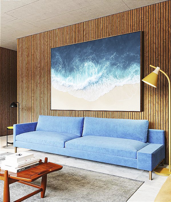 Quadro Horizontal Praia de Mar Azul Intenso Natureza Canvas Moldura