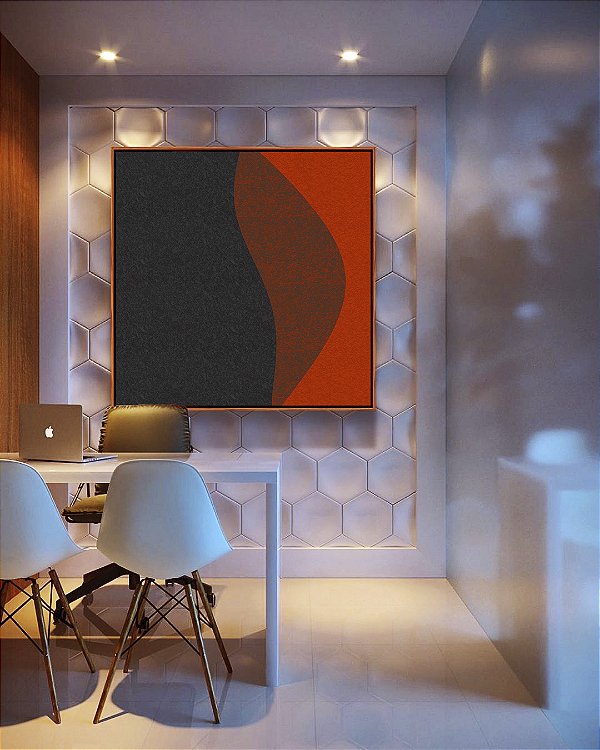 Quadro Quadrado Abstrato Preto Vermelho Telha Textura Minimalista Canvas Moldura