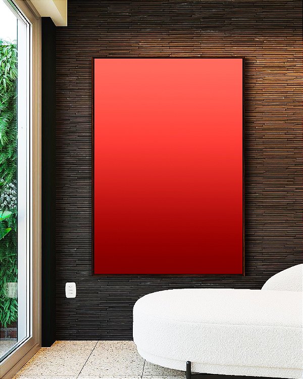 Quadro Vertical Abstrato Degradê Coral Rosa Argila Canvas Moldura