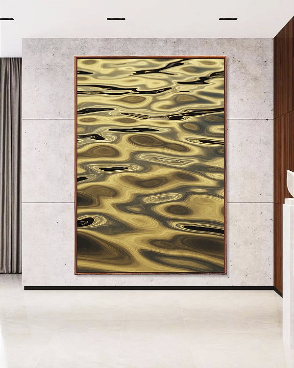 Quadro Vertical Alto Mar Textura Natural Reflexos do Sol Natureza Canvas Moldura