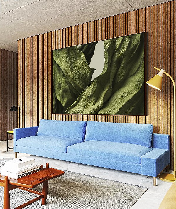 Quadro Horizontal Folhas Verdes Folhagem Plantas Natureza Canvas Moldura