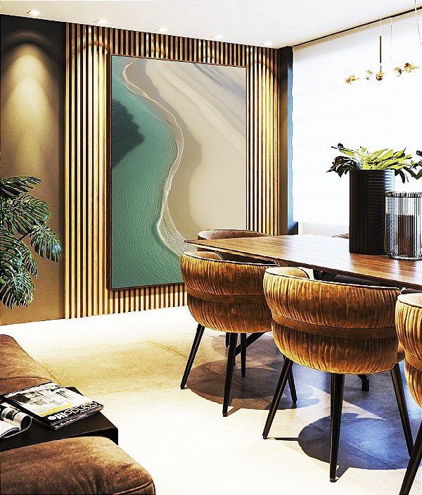 Quadro Vertical Mar Turquesa Dunas Areias Brancas Praia Canvas Moldura