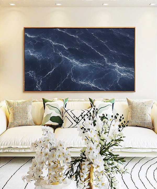 Quadro Horizontal Mar Alto Azul Profundo Natureza Canvas Moldura