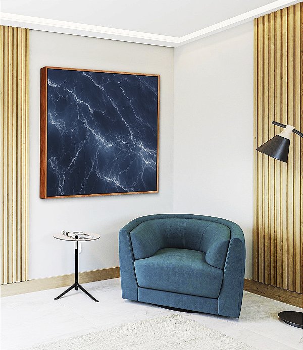 Quadro Quadrado Mar Alto Azul Profundo Natureza Canvas Moldura