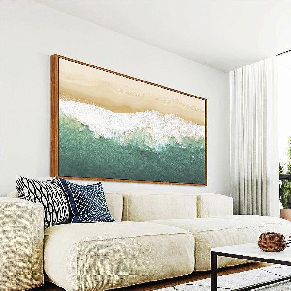 Quadro Horizontal Praia Mar Turquesa Litoral Natureza Canvas Moldura