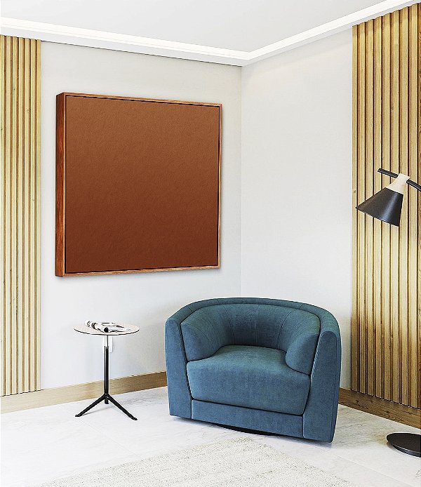 Quadro Quadrado Abstrato Degradê Laranja Cobre Canvas Moldura