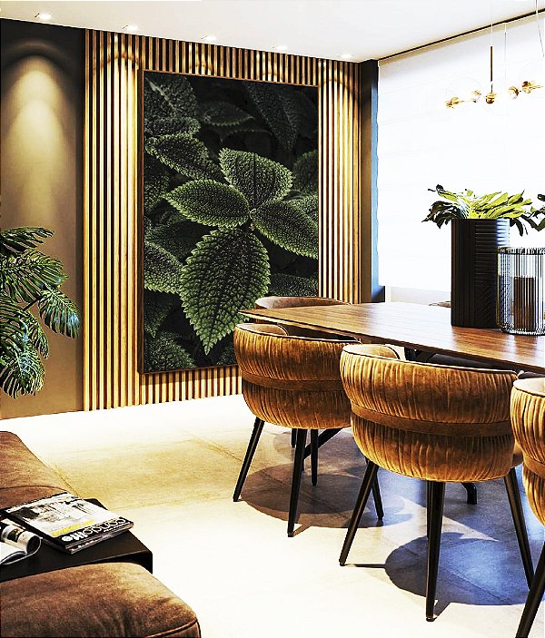 Quadro Vertical Pilea Planta da Amizade Folhas Verdes Natureza Canvas Moldura