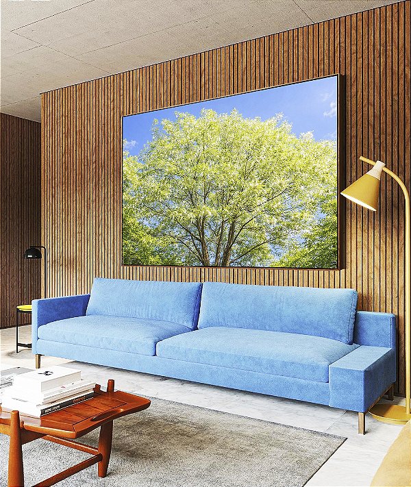 Quadro Horizontal Árvore Verde Claro Céu Azul Claro Natureza Canvas Moldura