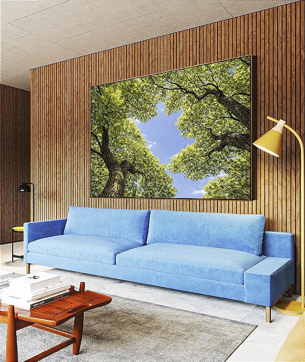 Quadro Horizontal Árvores Folhagem Verde Céu Limpo Natureza Canvas Moldura