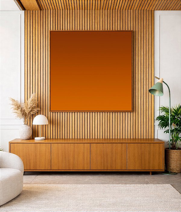 Quadro Quadrado Abstrato Degradê Marrom Terra Cobre Canvas Moldura