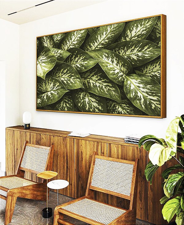 Quadro Horizontal Planta Comigo-Ninguém-Pode Folhagem Natureza Paisagem Canvas Moldura