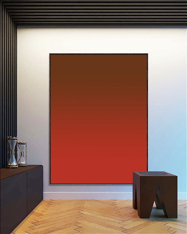 Quadro Vertical Abstrato Degradê Bordo Vermelho Vivo Canvas Moldura