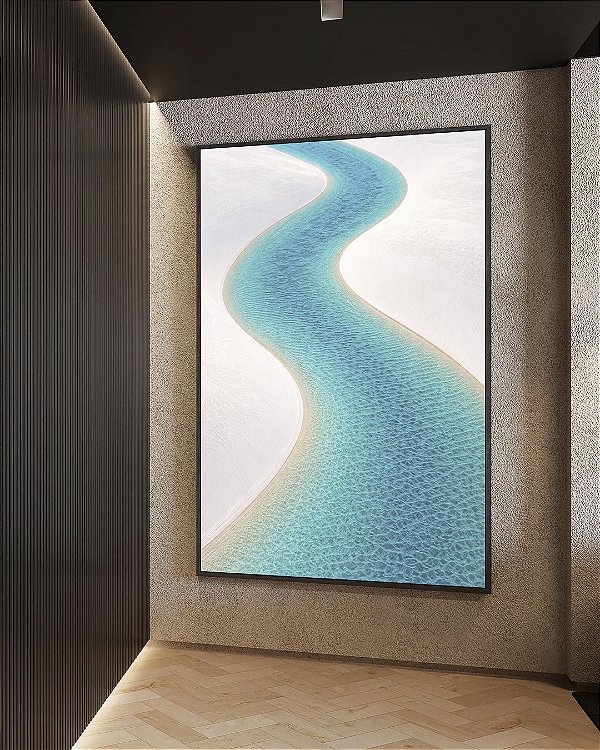 Quadro Vertical Praia Dunas Areia Branca Água Turquesa Canvas Moldura