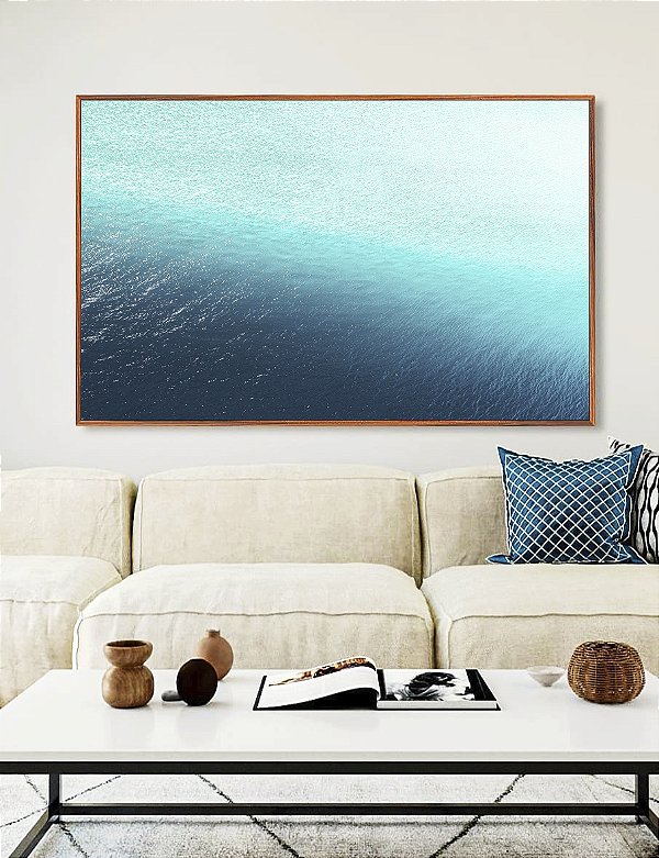 Quadro Horizontal Mar Azul Turquesa Cristalino Natureza Canvas Moldura