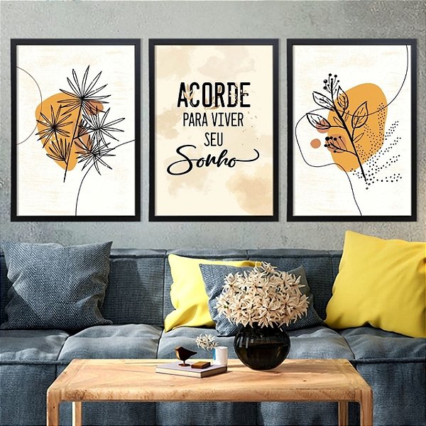 kit 3 quadros acorde para seus sonhos