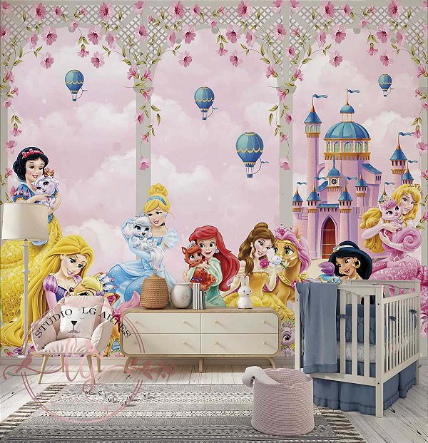 Papel de Parede Princesas Autocolante | Quarto de Menina com Tema Encantado