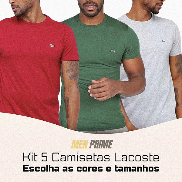 Kit 5 Camisetas Lac - Croco Basic's