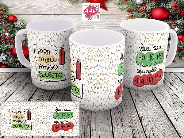 Caneca de Porcelana Branca Natal