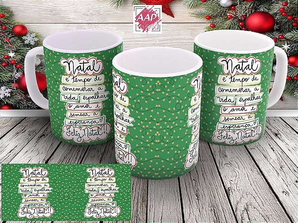 Caneca de Porcelana Branca Natal