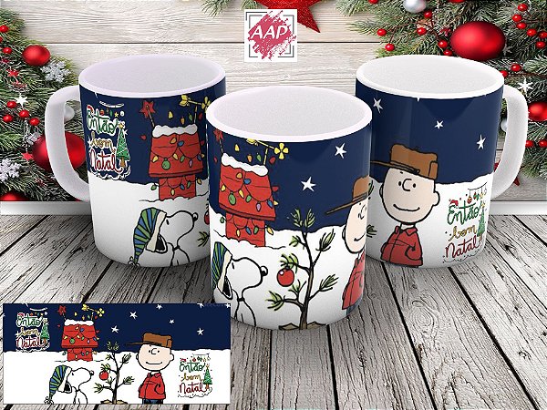 Caneca de Porcelana Branca Natal