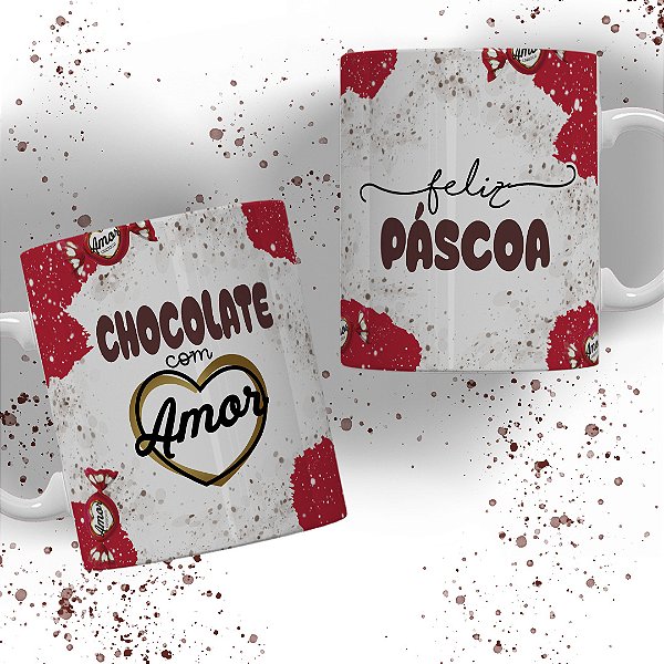 Caneca de Porcelana Páscoa Chocolate
