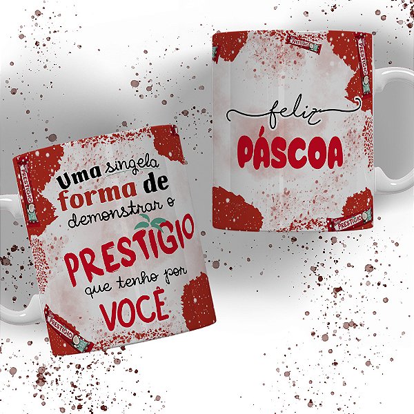 Caneca de Porcelana Páscoa Chocolate