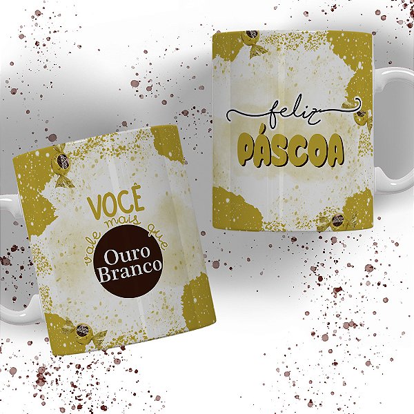 Caneca de Porcelana Páscoa Chocolate