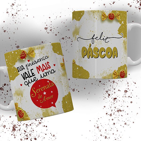 Caneca de Porcelana Páscoa Chocolate