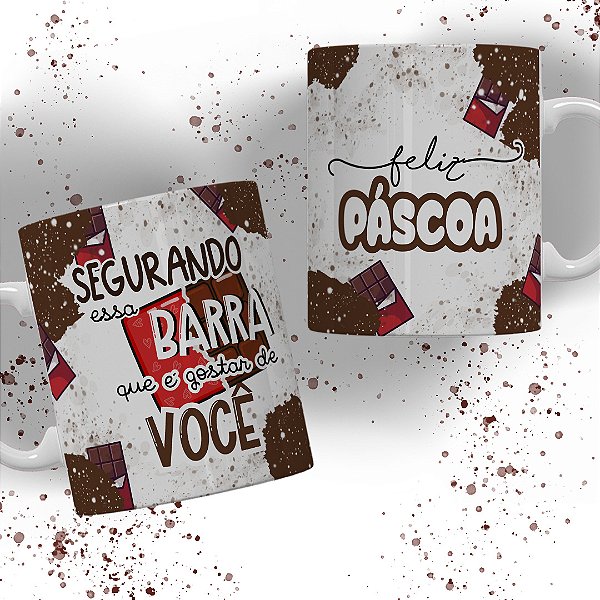 Caneca de Porcelana Páscoa Chocolate