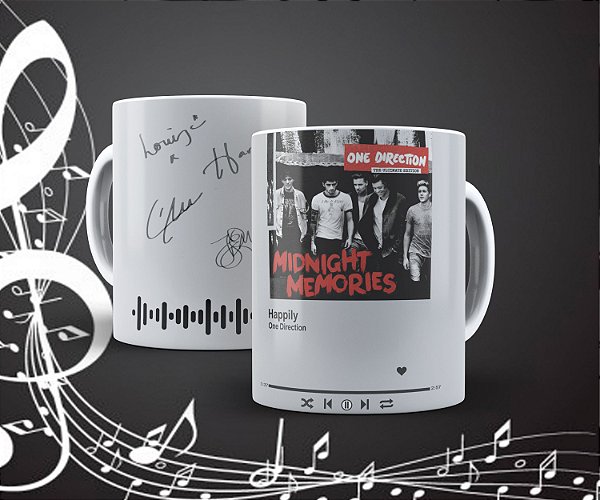 Caneca Porcelana Branca Interativa One Direction