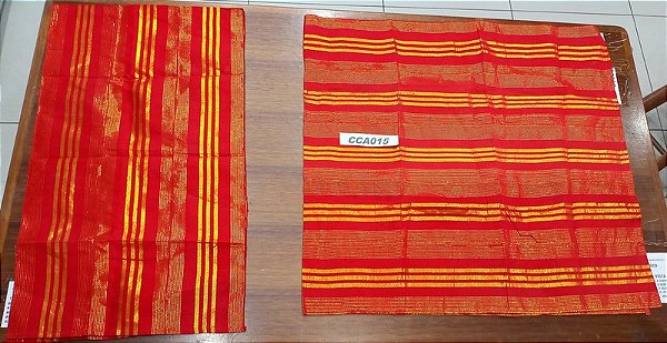 Costa Cabeça Africano Vermelho Com Dourado - CCA015