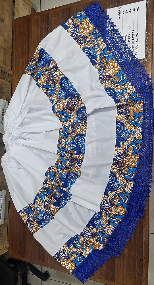 Saia Em Renda Africana Ankara Faixas - SEA049