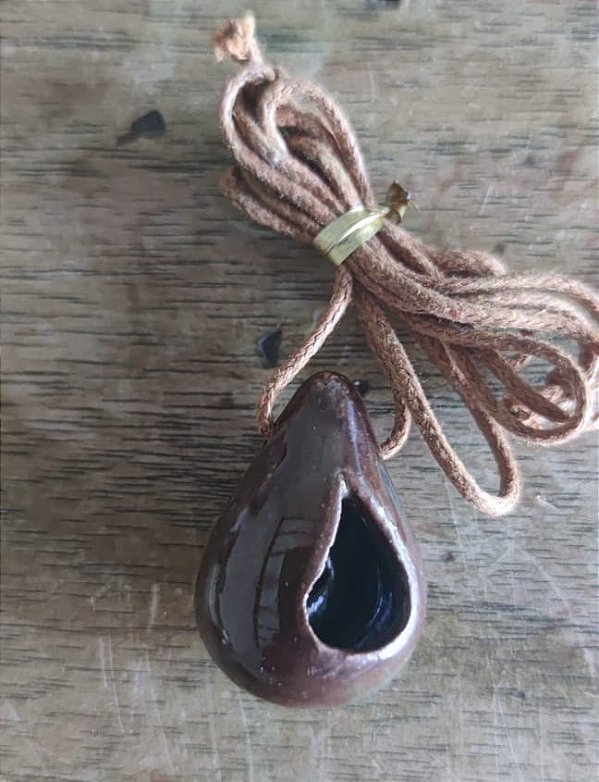 Colar Difusor gota marrom