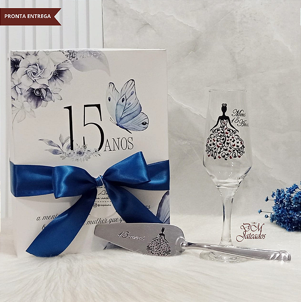 Kit  para Debutante / 15 anos  - Caixa + Taça com Espátula