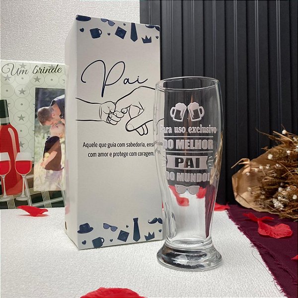Taça Munich cerveja/chopp Uso Exclusivo melhor Pai - Presente dia dos Pais